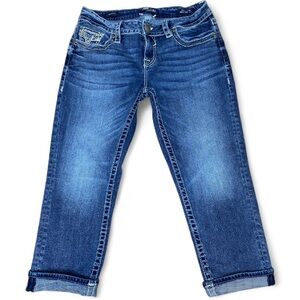 Vintage Y2K Vigoss Heritage Low-Rise Embroidered Denim Capri Jeans